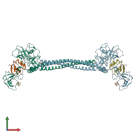 PDB entry 1jch coloured by chain, front view.