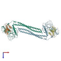 PDB entry 1jch coloured by chain, top view.