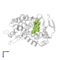 PROTOPORPHYRIN IX CONTAINING FE in PDB entry 1jci, assembly 1, top view.
