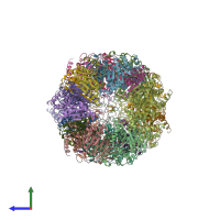 PDB entry 1jd2 coloured by chain, side view.