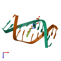 PDB entry 1jdg coloured by chain, top view.