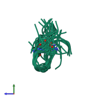 PDB entry 1jdk coloured by chain, ensemble of 25 models, side view.