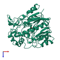 PDB entry 1jdw coloured by chain, top view.