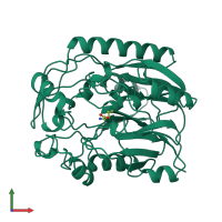 PDB entry 1jdx coloured by chain, front view.