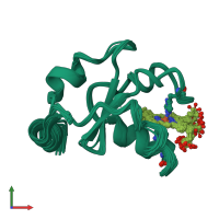 PDB entry 1jex coloured by chain, ensemble of 20 models, front view.