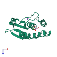 PDB entry 1jf8 coloured by chain, top view.