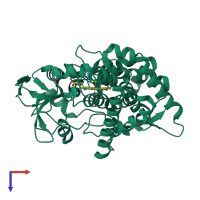 PDB entry 1jfc coloured by chain, top view.
