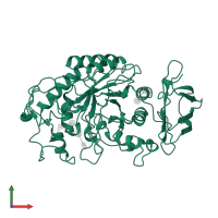 Pancreatic alpha-amylase in PDB entry 1jfh, assembly 1, front view.