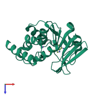 PDB 1jg2 coloured by chain and viewed from the top.