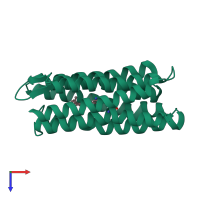 PDB entry 1jgj coloured by chain, top view.