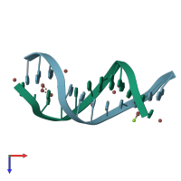 PDB entry 1jgr coloured by chain, top view.