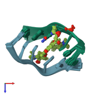PDB entry 1jhi coloured by chain, ensemble of 10 models, top view.