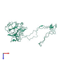 PDB entry 1jhn coloured by chain, top view.