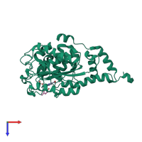 PDB entry 1jhv coloured by chain, top view.