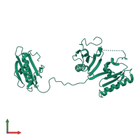 PDB entry 1jhw coloured by chain, front view.