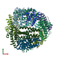 PDB entry 1ji4 coloured by chain, front view.