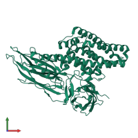 PDB entry 1ji6 coloured by chain, front view.