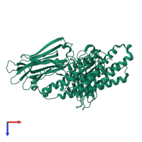 PDB entry 1ji6 coloured by chain, top view.