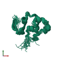 PDB entry 1ji8 coloured by chain, ensemble of 20 models, front view.