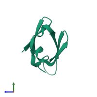 PDB entry 1jic coloured by chain, side view.