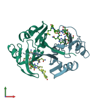 PDB entry 1jie coloured by chain, front view.