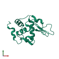 PDB entry 1jis coloured by chain, front view.
