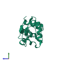 PDB entry 1jit coloured by chain, side view.