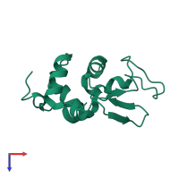 PDB entry 1jit coloured by chain, top view.