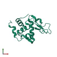 PDB entry 1jj1 coloured by chain, front view.