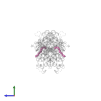1-DEOXY-1-THIO-HEPTAETHYLENE GLYCOL in PDB entry 1jjb, assembly 1, side view.