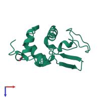 Monomeric assembly 1 of PDB entry 1jka coloured by chemically distinct molecules, top view.