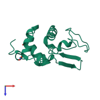 PDB entry 1jka coloured by chain, top view.