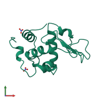 PDB entry 1jkb coloured by chain, front view.