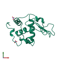 PDB entry 1jkc coloured by chain, front view.