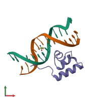 PDB 1jkr coloured by chain and viewed from the front.