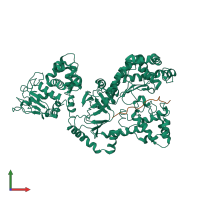 PDB entry 1jky coloured by chain, front view.