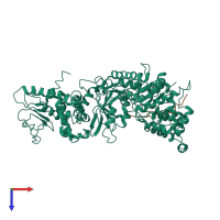 PDB entry 1jky coloured by chain, top view.