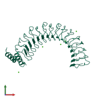 PDB entry 1jl5 coloured by chain, front view.