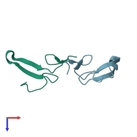 PDB entry 1jl9 coloured by chain, top view.