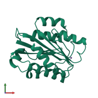 PDB entry 1jlm coloured by chain, front view.