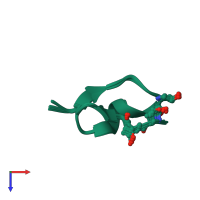 PDB entry 1jlo coloured by chain, ensemble of 13 models, top view.