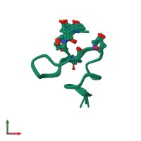 PDB entry 1jlp coloured by chain, ensemble of 17 models, front view.