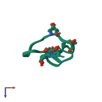 PDB entry 1jlp coloured by chain, ensemble of 17 models, top view.