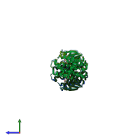 PDB entry 1jlv coloured by chain, side view.