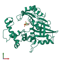 PDB entry 1jmh coloured by chain, front view.