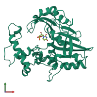 PDB entry 1jmi coloured by chain, front view.