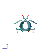 PDB entry 1jno coloured by chain, side view.