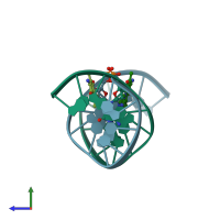 PDB entry 1jo1 coloured by chain, side view.