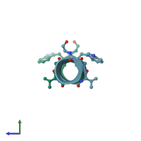 PDB entry 1jo4 coloured by chain, side view.