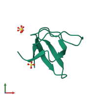 Monomeric assembly 1 of PDB entry 1jo8 coloured by chemically distinct molecules, front view.